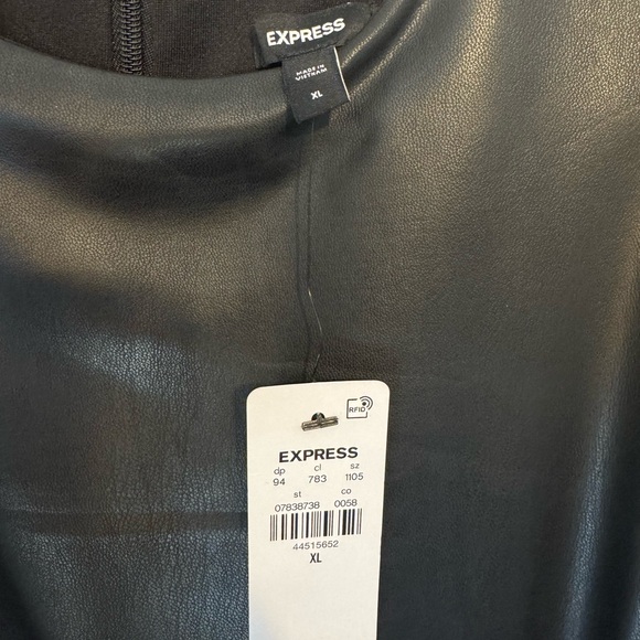 Express Faux Leather Twist Front Dress sz XL - Picture 4 of 9